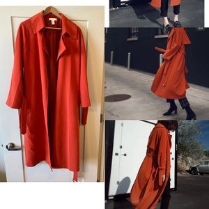 H&M trench coat in red